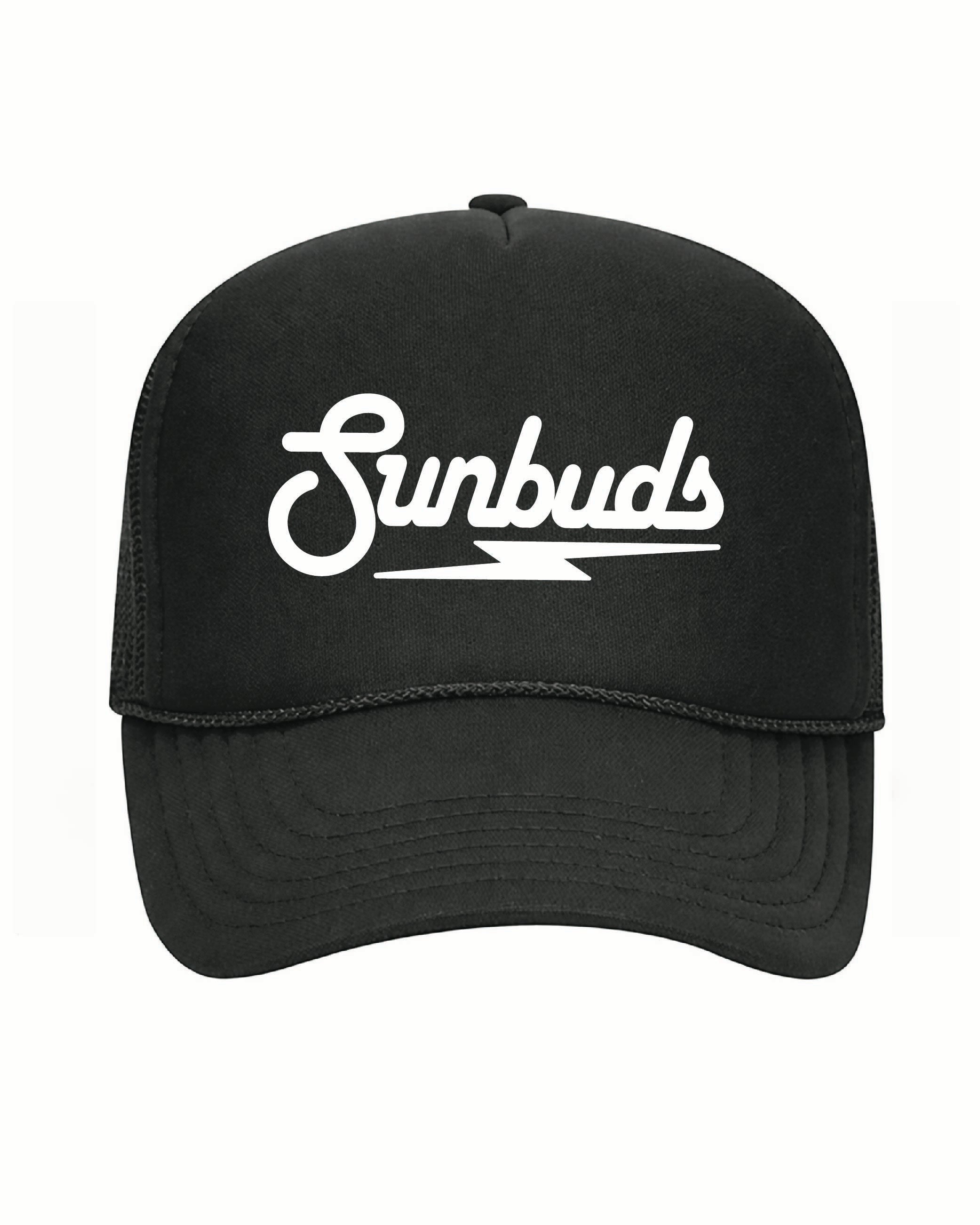 Black Trucker Mesh Back Cap – White Sunbuds Logo